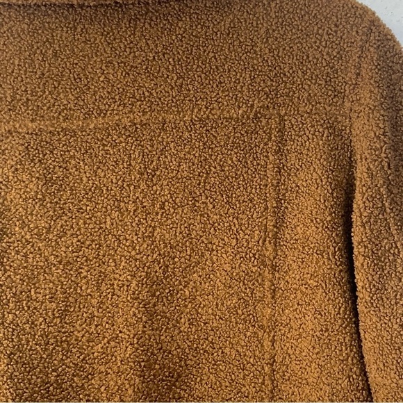 Max Studio Brown Women's Faux Sherpa Moto Teddy Bear Jacket Coat Size Small - Picture 6 of 12